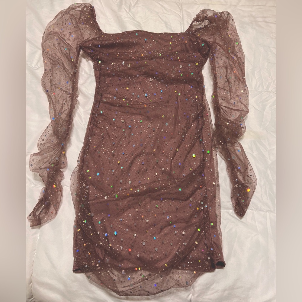 Purple Sequin Bodycon Dress